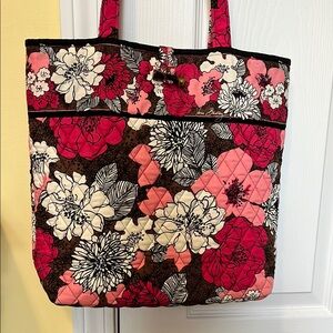 Vera Bradley Floral Tote Bag - Pink, White, Brown
